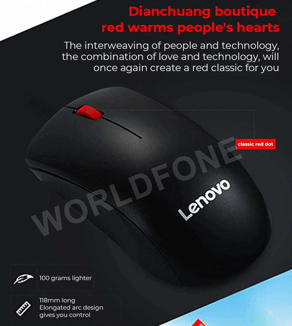 Lenovo M120Pro Wireless Mouse Ergonomic Sensor USB Receiving Gaming Office Mouse 1000PDI MacBook Laptop Universal Accessories