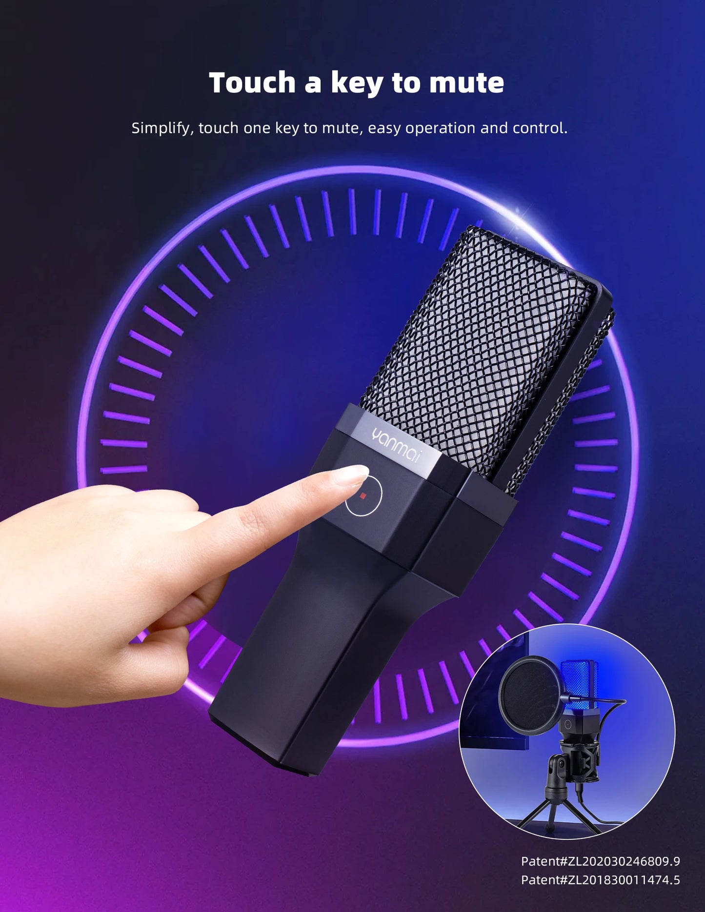 Gaming Computer Professional Condenser Microphone Mic PC Laptop USB Wired Live Streaming Podcast Studio Mike Kit Gamer Karaoke