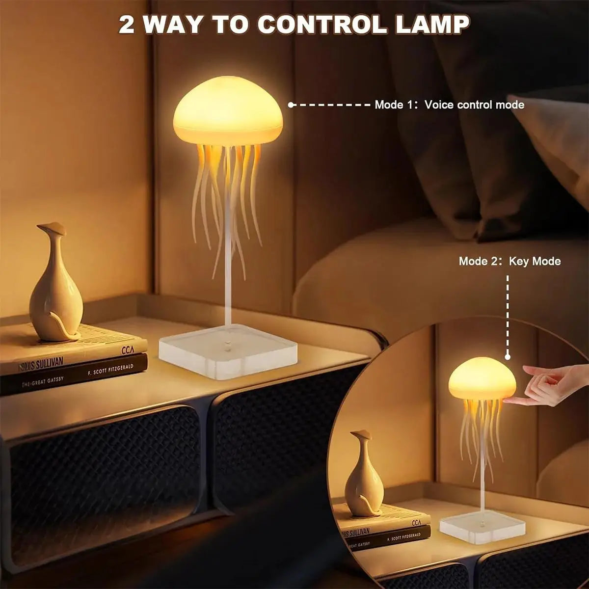 Jellyfish Night Light Creative Lighthouse Ambient Cartoon Rgb Gradient Cute Usb Decorative Lights Holiday Decoration Hanging 3d