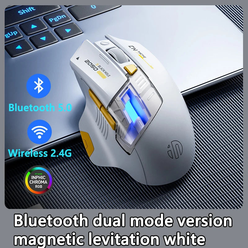 Inphic A9 Explorer Wireless Gaming Mouse 500mA Battery Level Display Rechargeable Silent Bluetooth Office Mouse For PC Laptop