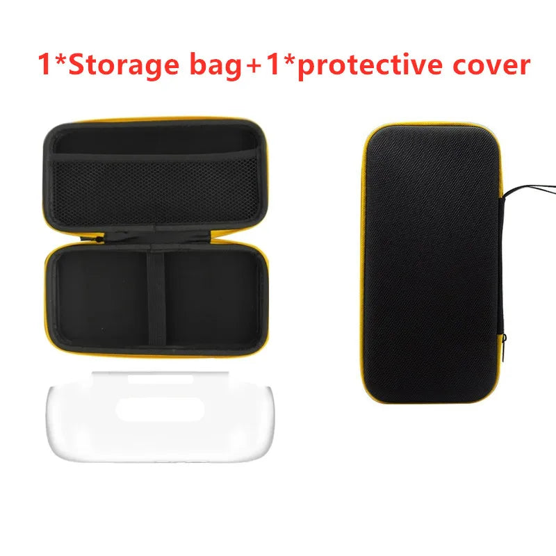 Large Capacity Storage Box Clear Tempered Film for Retroid Pocket 5 Gaming Console Pouch Carrying Bag Shockproof Protective Case