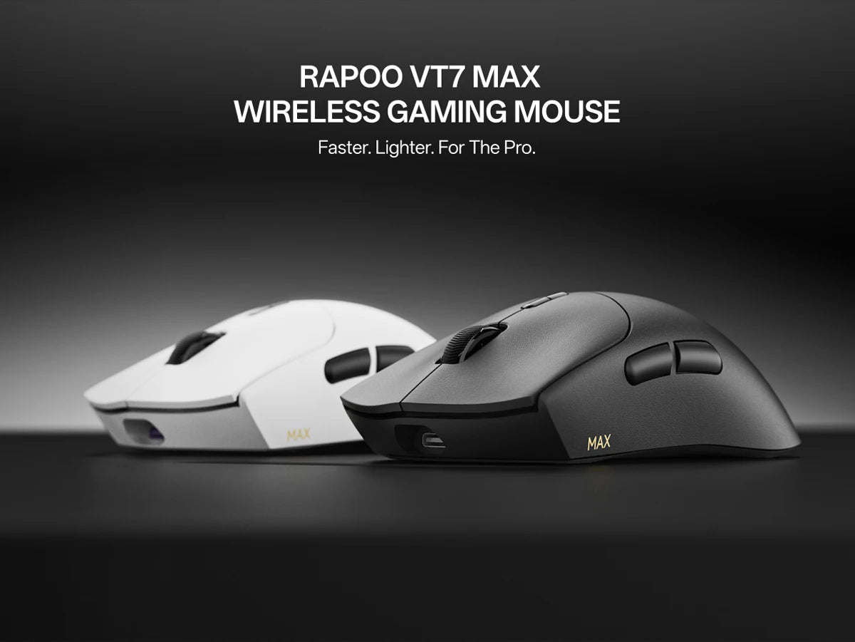 Rapoo VT7 VT7MAX Wireless Gaming Mouse True 8K Wireless Polling Rate 53g Lightweight 100-Million Mechanical Switch Macro Enabled