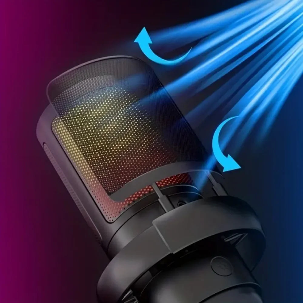 Gaming USB Microphone, Controllable RGB Lighting, With Cantilever Bracket, Suitable for Game Live Streaming and Audio Recording