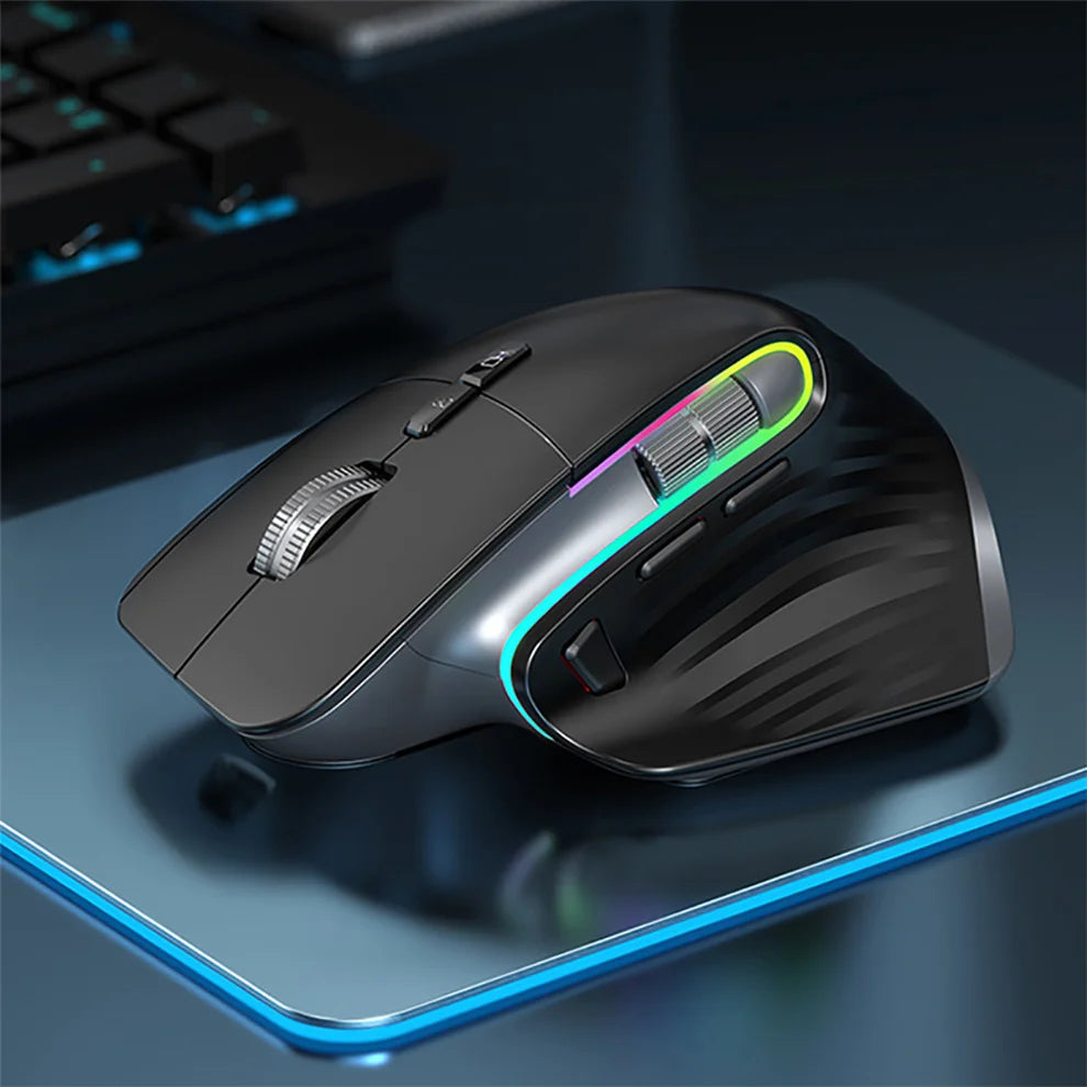 JOMAA 2.4G Wireless Bluetooth Mouse Rechargeable LED RGB Gaming Mouse for Computer Gamer Office 4000DPI
