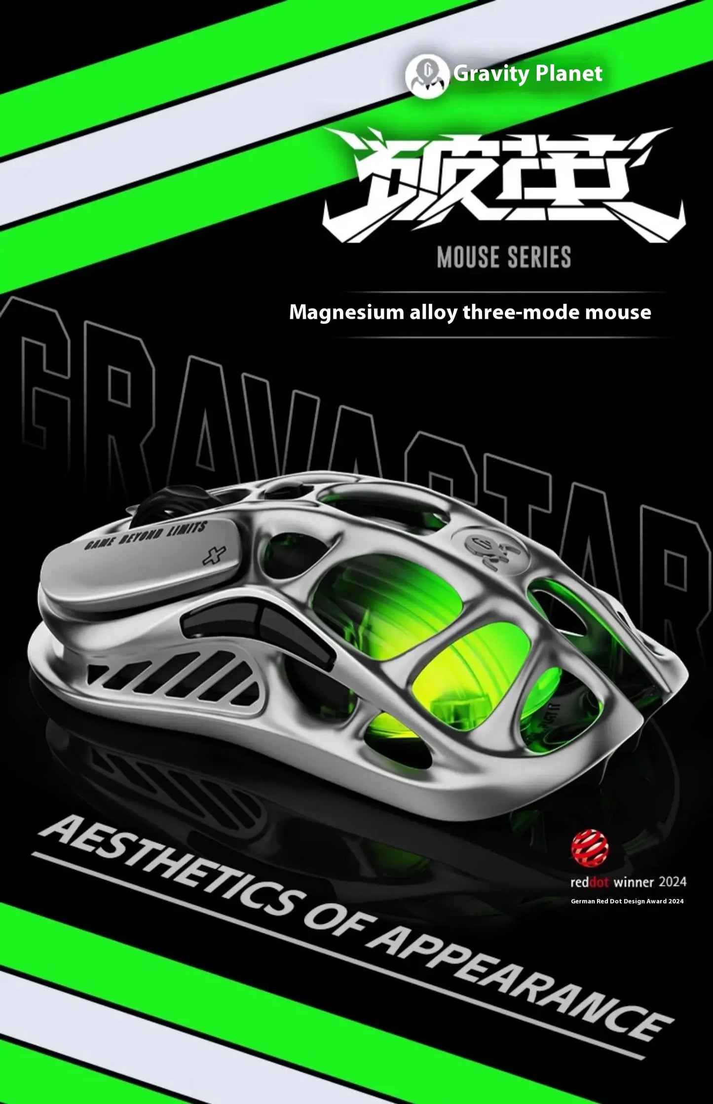 Gravastar M1 Gamer Mouse Magnesium Alloy Wireless Bluetooth Mouse Gravastar M2 With 4K receiver RGB Low Latency Gaming Mice