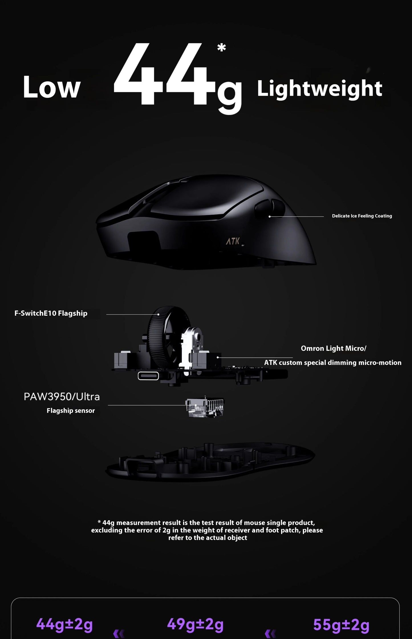 ATK U2 Mouse Tri Mode Wireless Mouse Paw3950 8000Hz Low Delay Lightweight Paw3395 Gaming Mice PC Accessories For FPS Gamer