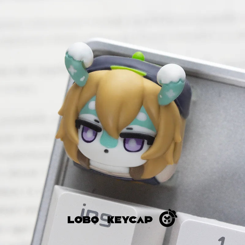 LOBO Genshin Impact Keycaps Hand-made Resin Keycap Mechanical Keyboard Keycaps Cute Customized Gaming Accessories Gifts