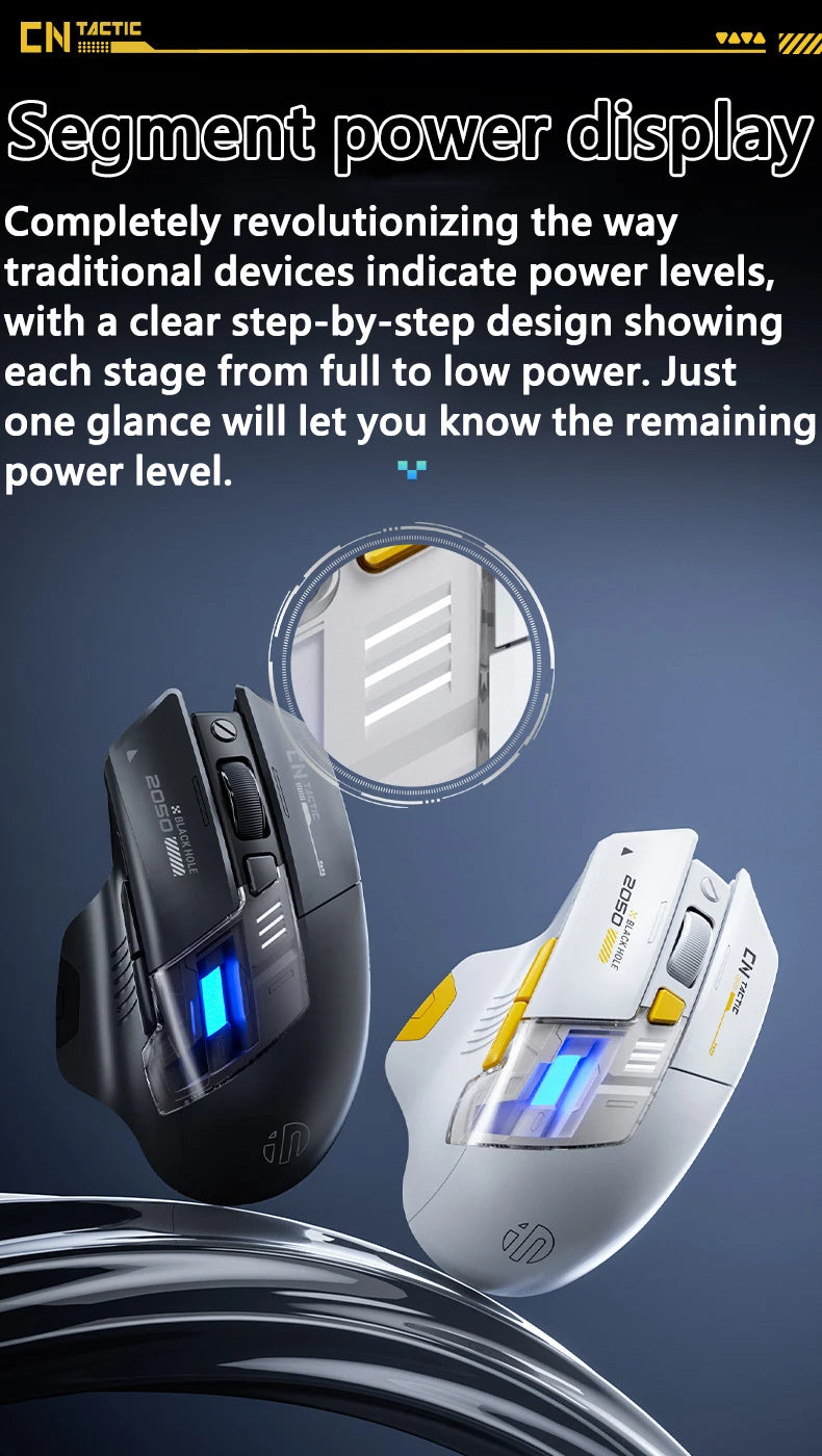 Inphic A9 Explorer Wireless Gaming Mouse 500mA Battery Level Display Rechargeable Silent Bluetooth Office Mouse For PC Laptop