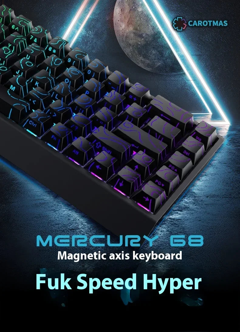 IROK Carotmas Mercury68 Magnetic Switch Gaming Keyboards RT0.004mm 68keys 8K Low Delay Custom Wired Mechanical Keyboard PC Gifts