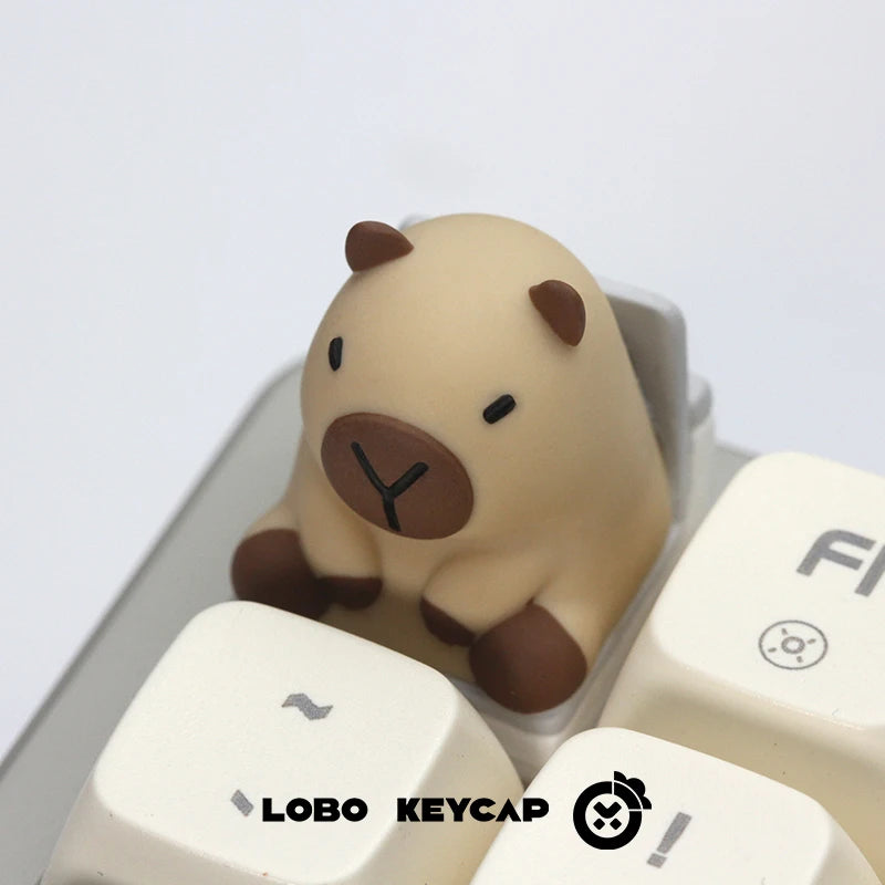 Lobo Capybara Keycaps Hand-made Resin Keycap Mechanical Keyboard Keycaps Cute Customized Gaming Accessories Decoration Gifts