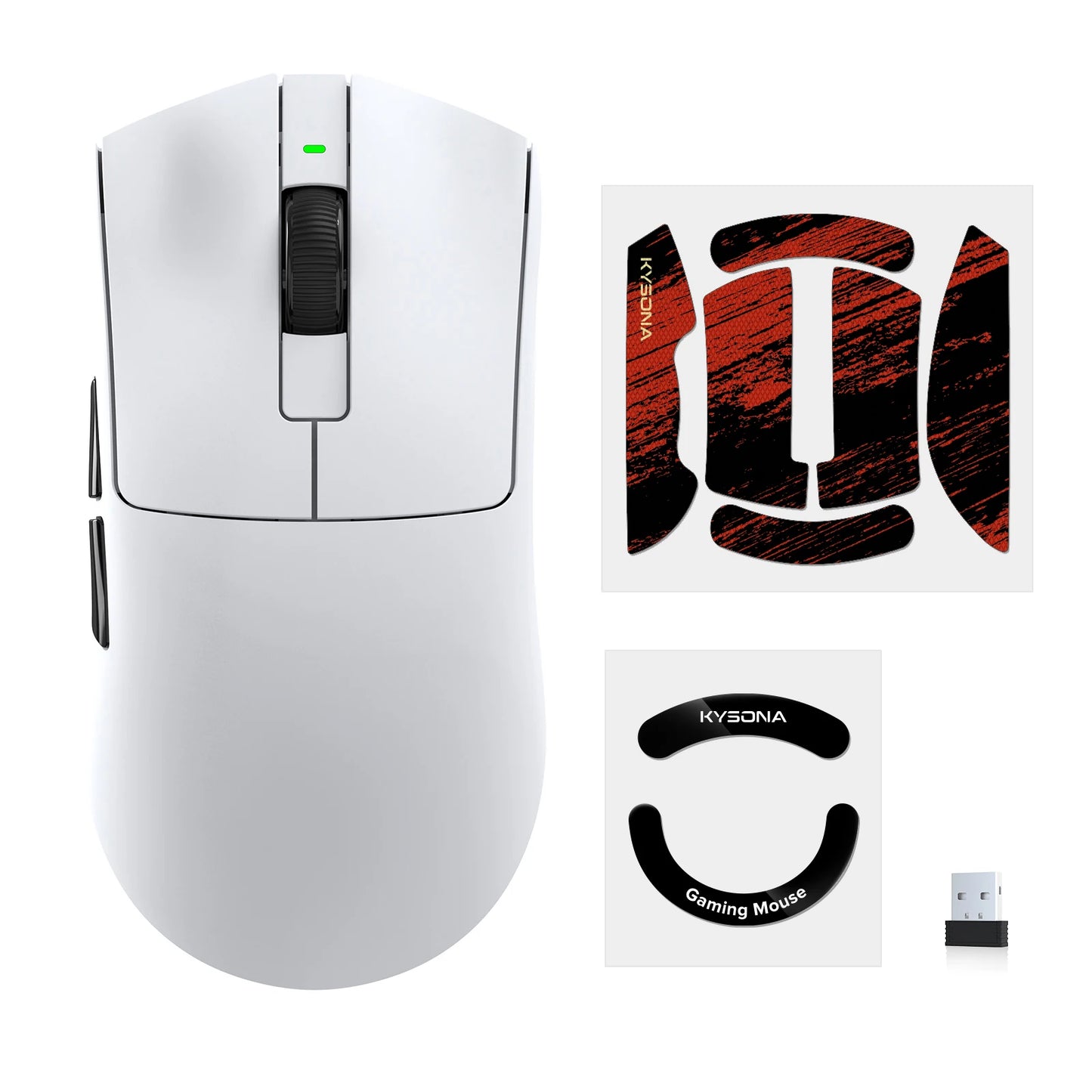 KYSONA Jupiter Wireless Gaming Mouse Bluetooth Mice PAW3950 Sensor 30000DPI 8khz Lightweight 46g For Big Hands PC Laptop Gamer