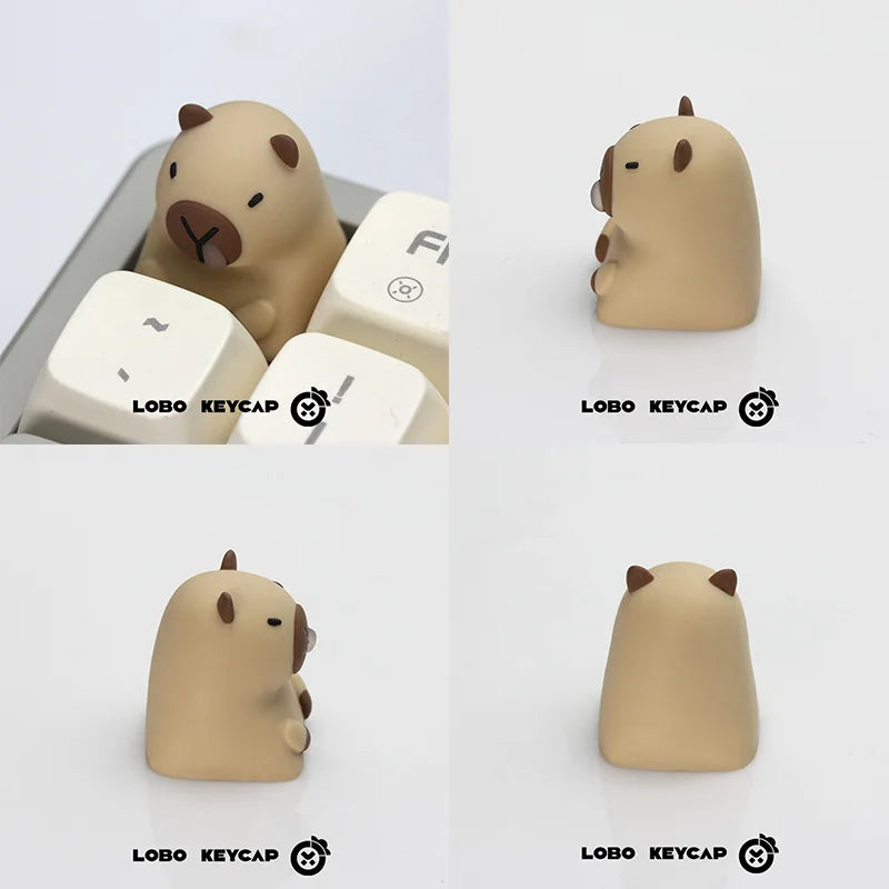 Lobo Capybara Keycaps Hand-made Resin Keycap Mechanical Keyboard Keycaps Cute Customized Gaming Accessories Decoration Gifts
