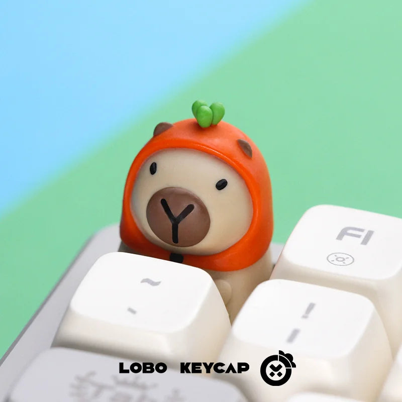 Lobo Capybara Keycaps Hand-made Resin Keycap Mechanical Keyboard Keycaps Cute Customized Gaming Accessories Decoration Gifts