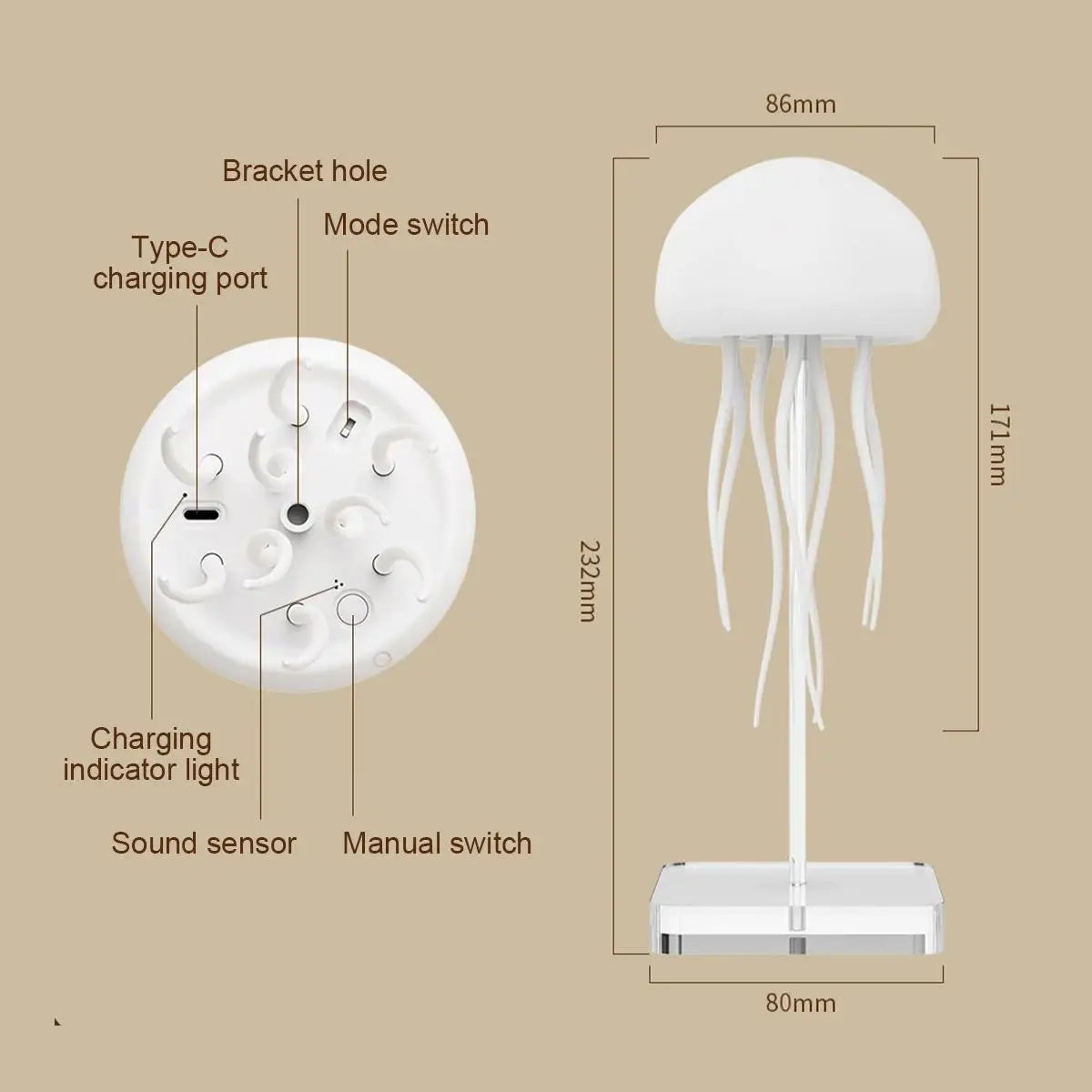 Jellyfish Night Light Creative Lighthouse Ambient Cartoon Rgb Gradient Cute Usb Decorative Lights Holiday Decoration Hanging 3d