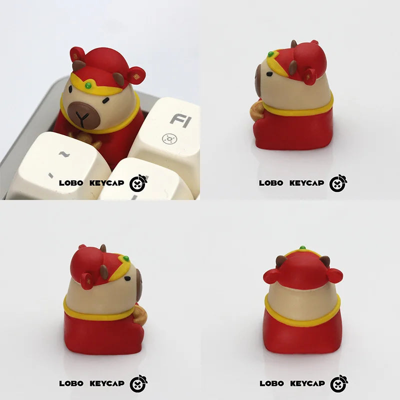 Lobo Capybara Keycaps Hand-made Resin Keycap Mechanical Keyboard Keycaps Cute Customized Gaming Accessories Decoration Gifts