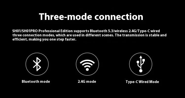 Rawm Sa-Sh01 pro Wireless Gaming Mouse Lightweight Low Delay with Paw3950 Sensor 8K Three Mode for PC Gamers Accessories Gifts
