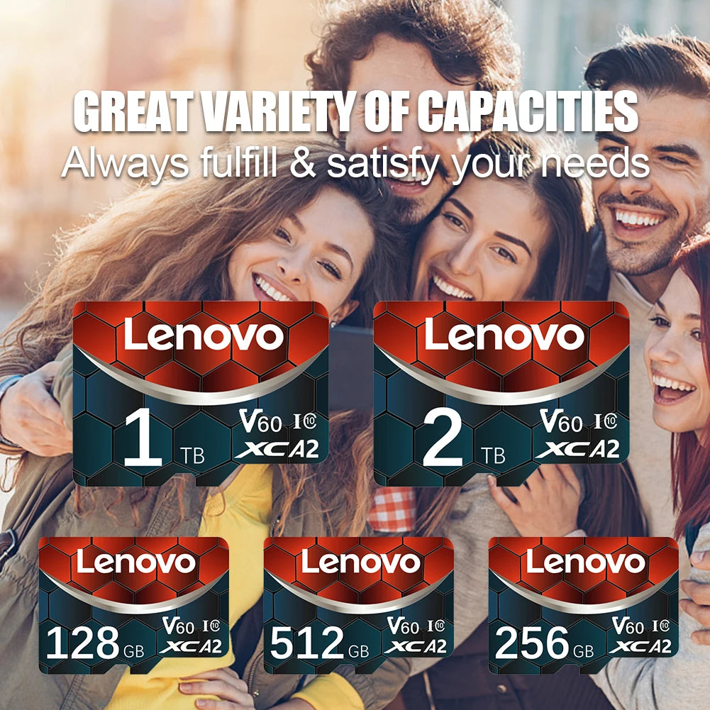Lenovo 2TB 128GB 512GB Micro SDXC Micro TF SD SD Card A2 U3 160MB/s App Speed Samsung Galaxy Gaming Phone Free Shipping Adapter
