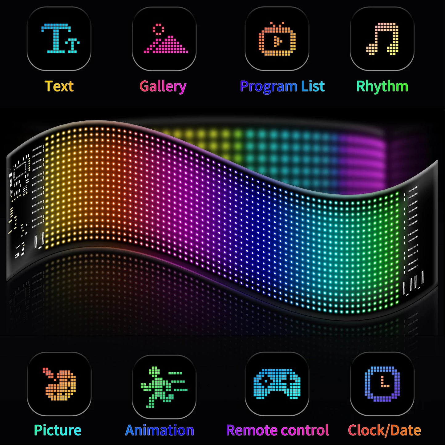 LED Sign Matrix Pixel Panel Scrolling Bright Led Eyes For Truck Signboard Flexible USB LED Car Sign Bluetooth App DIY Control