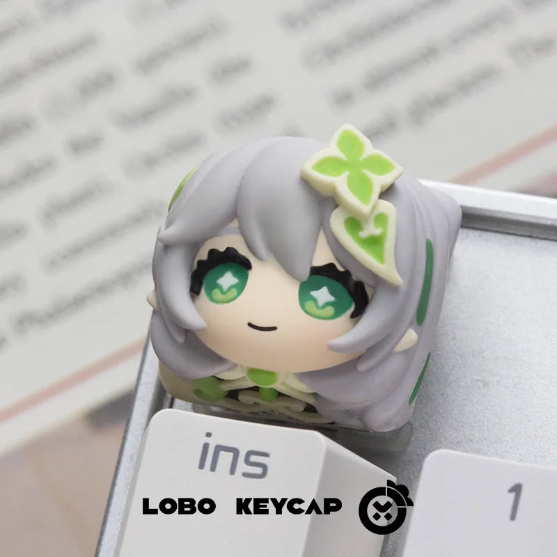 LOBO Genshin Impact Keycaps Hand-made Resin Keycap Mechanical Keyboard Keycaps Cute Customized Gaming Accessories Gifts