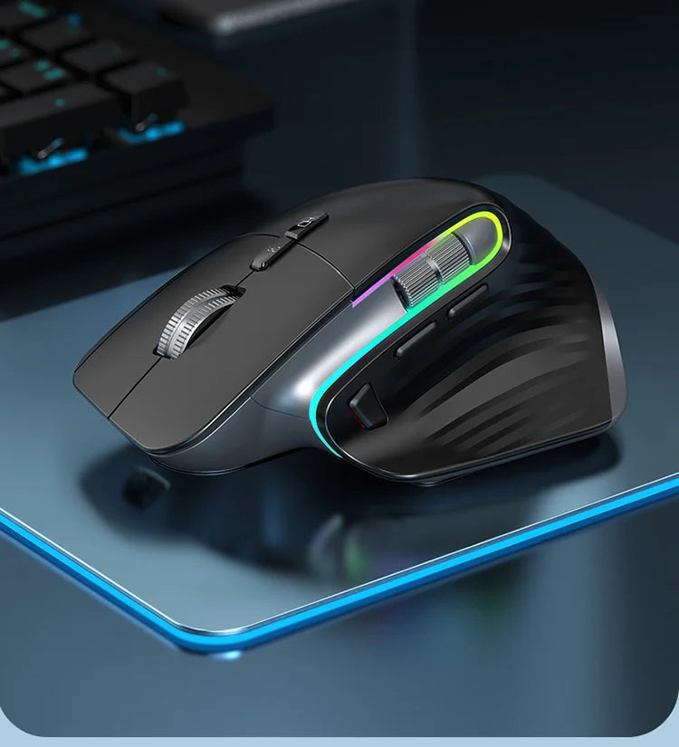 JOMAA 2.4G Wireless Bluetooth Mouse Rechargeable LED RGB Gaming Mouse for Computer Gamer Office 4000DPI