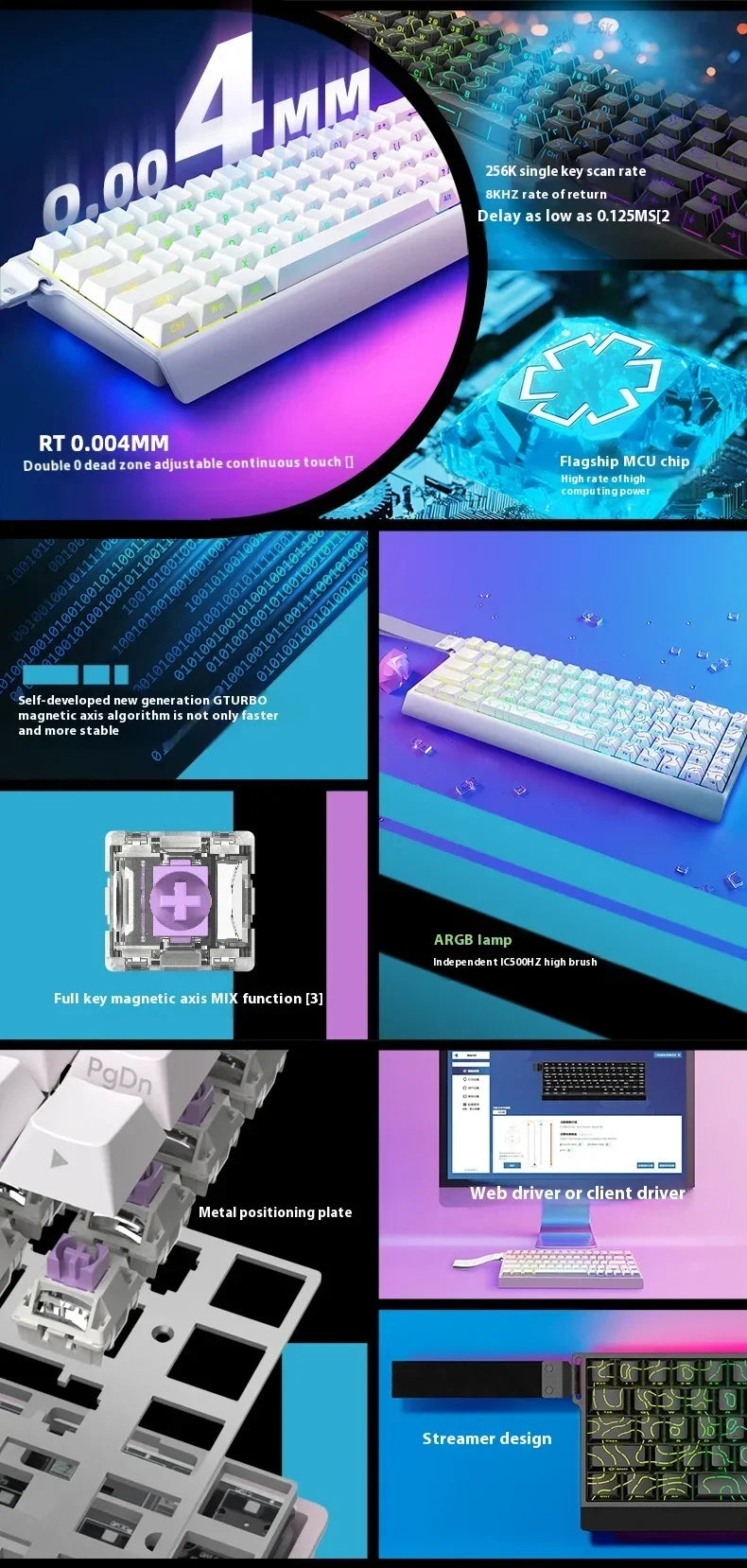 IROK Carotmas Mercury68 Magnetic Switch Gaming Keyboards RT0.004mm 68keys 8K Low Delay Custom Wired Mechanical Keyboard PC Gifts