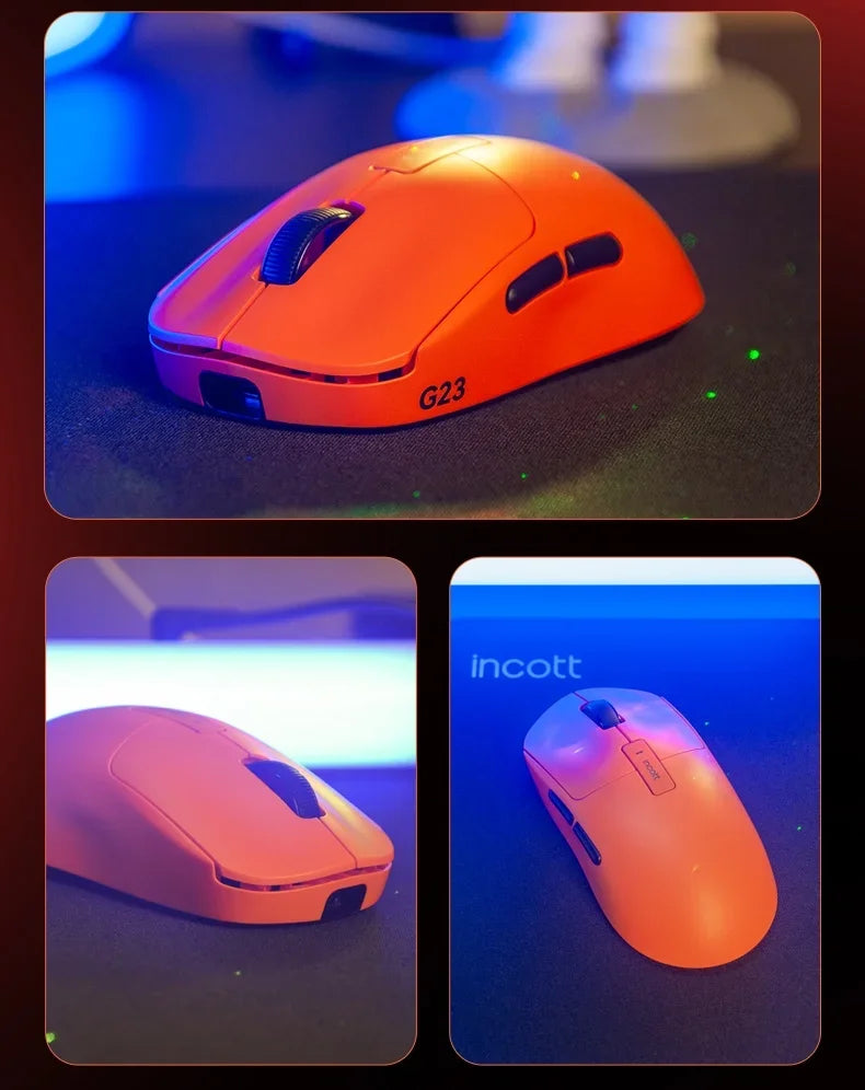Incott G23 Pro Paw3950 Sensor Hot Swap Fast Charge Wireless Mouse 8k Dual Mode Gaming Mouse Ergonomics Pc Gamer Accessories Gift