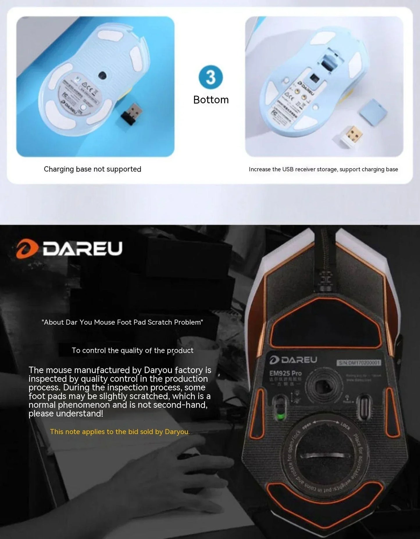 Dareu Em901 Mouse Dual Mode Wireless Charging Base Air PAW3395 Low Latency RGB Gaming Mouse Pc Gamer Accessories Custom Office