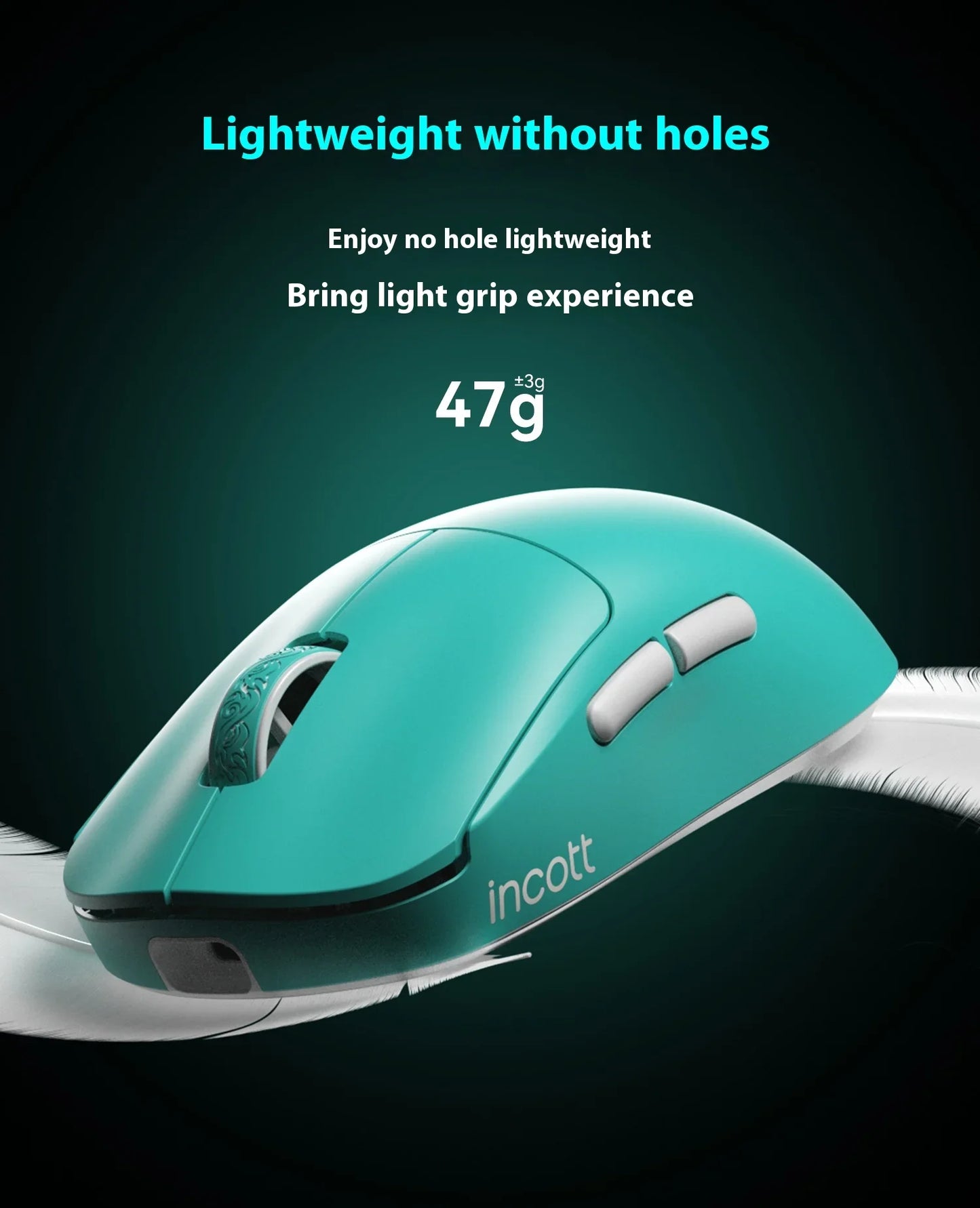 Incott G23 V2 Gaming Mouse 47g Lightweight PAW3395 Wireless 3-mode 8000Hz Polling Rate Ultra Low Latency E-sports Custom Mice