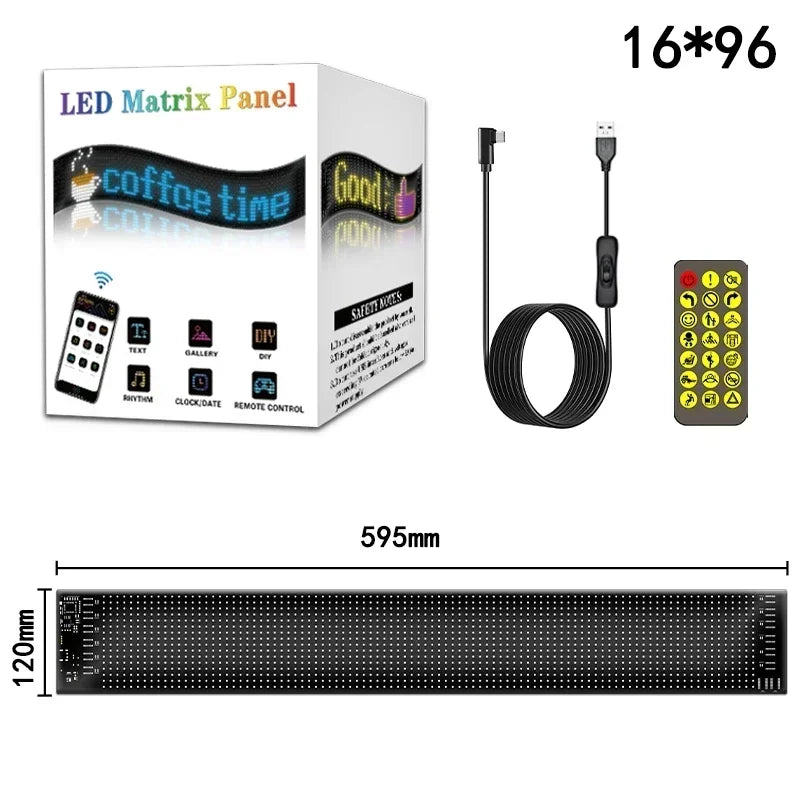 LED Sign Matrix Pixel Panel Scrolling Bright Led Eyes For Truck Signboard Flexible USB LED Car Sign Bluetooth App DIY Control