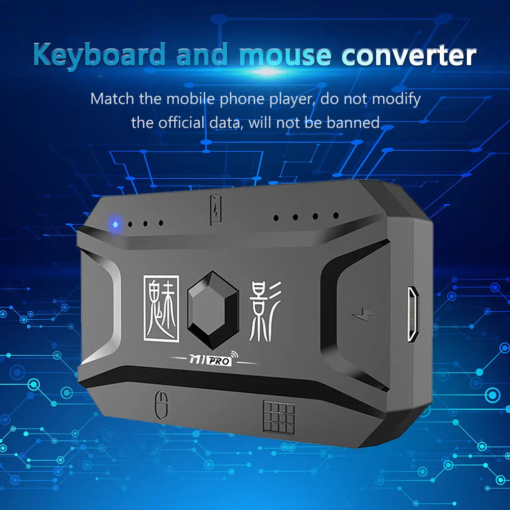 M1 Pro Keyboard Mouse Converter Portable Mobile Game Keyboard and Mouse Adapter BT5.0 Support for Tablet/Laptop/Mobile