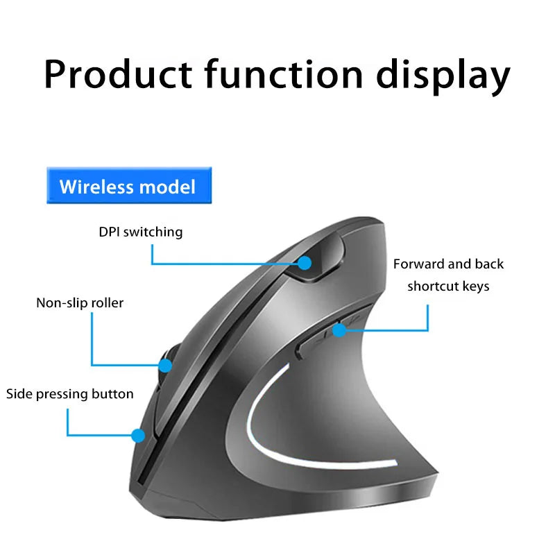 Xiaomi Wireless Vertical Mouse Bluetooth 2.4GHz Ergonomics Gaming Mouses 1600DPI Adjustable Offices Optical Electronic Keyboards