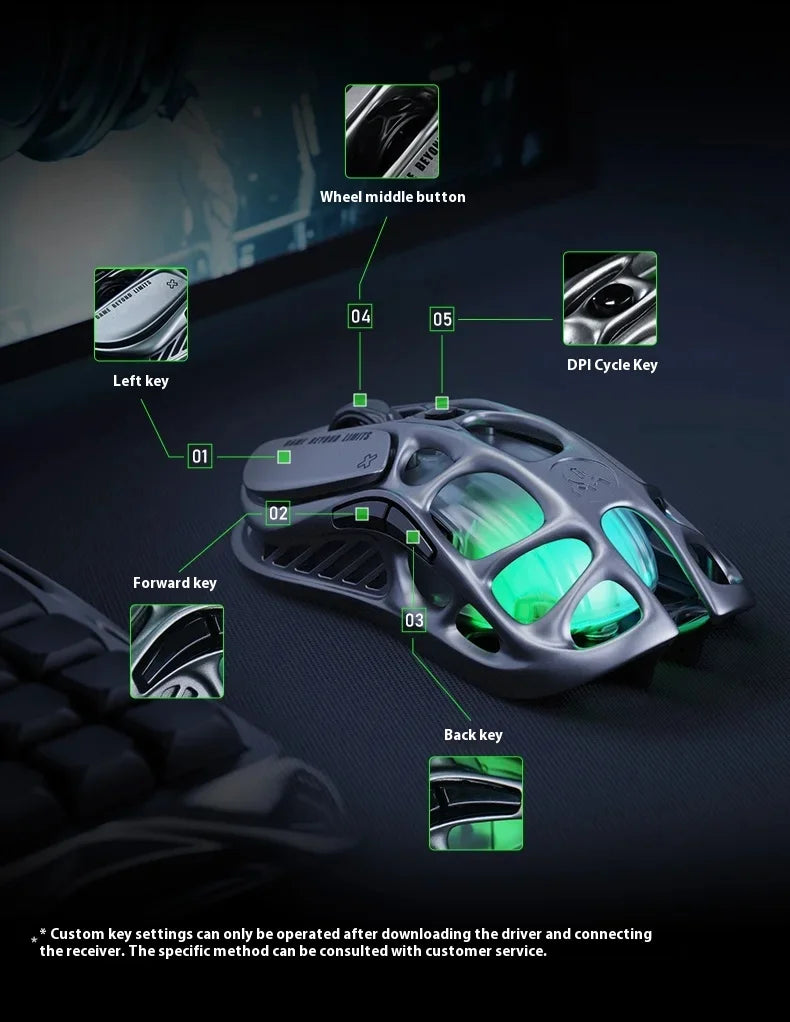 Gravastar M1 Gamer Mouse Magnesium Alloy Wireless Bluetooth Mouse Gravastar M2 With 4K receiver RGB Low Latency Gaming Mice