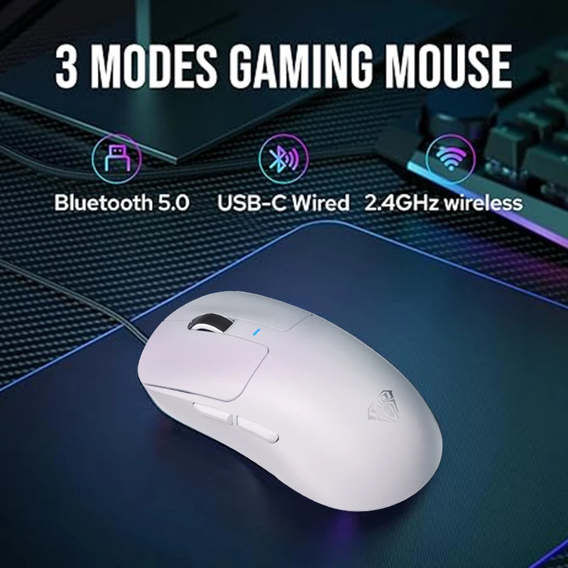 AULA SC680 Wireless Gaming Mouse W/ 26000 DPI PAW3395 Sensor BT 5.0/2.4G/Wired Tri Mode 500mAh Battery For Windows/Mac/PC/laptop