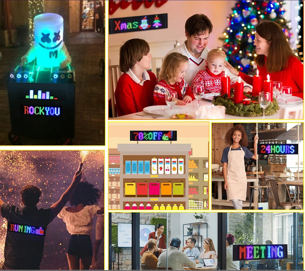 LED Sign Matrix Pixel Panel Scrolling Bright Led Eyes For Truck Signboard Flexible USB LED Car Sign Bluetooth App DIY Control