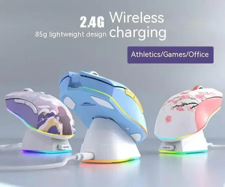 Dareu Em901 Mouse Dual Mode Wireless Charging Base Air PAW3395 Low Latency RGB Gaming Mouse Pc Gamer Accessories Custom Office