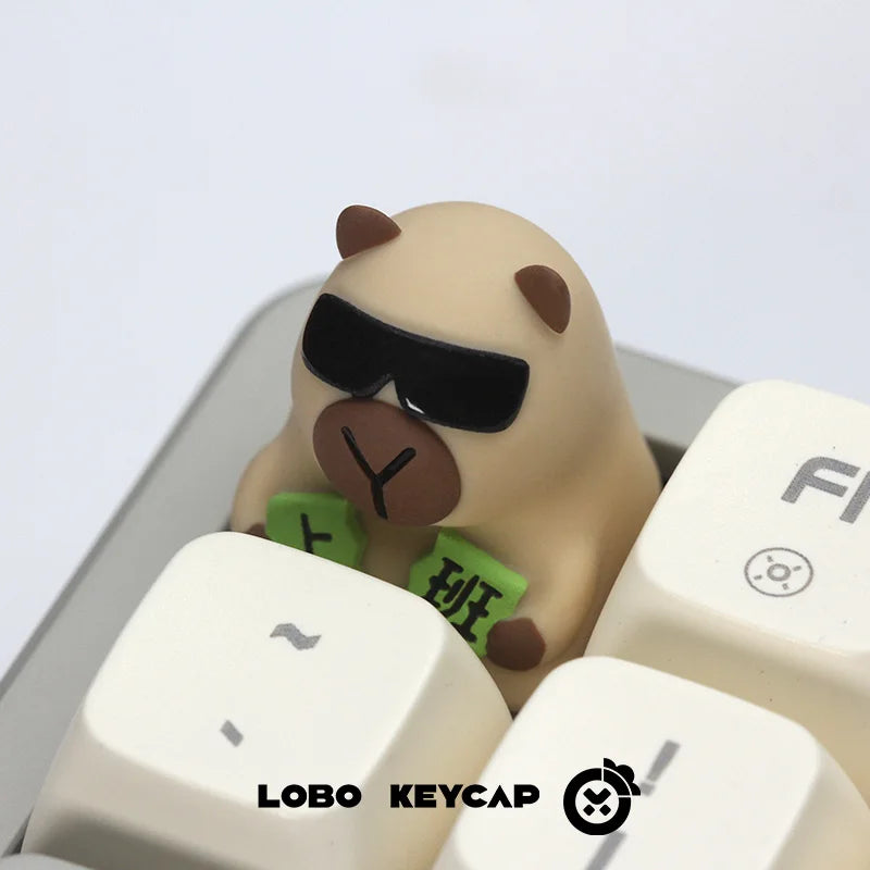 Lobo Capybara Keycaps Hand-made Resin Keycap Mechanical Keyboard Keycaps Cute Customized Gaming Accessories Decoration Gifts
