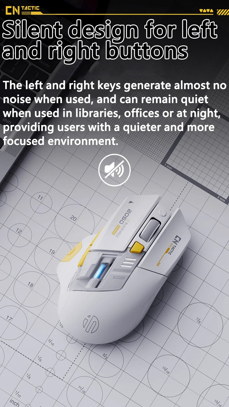 Inphic A9 Explorer Wireless Gaming Mouse 500mA Battery Level Display Rechargeable Silent Bluetooth Office Mouse For PC Laptop