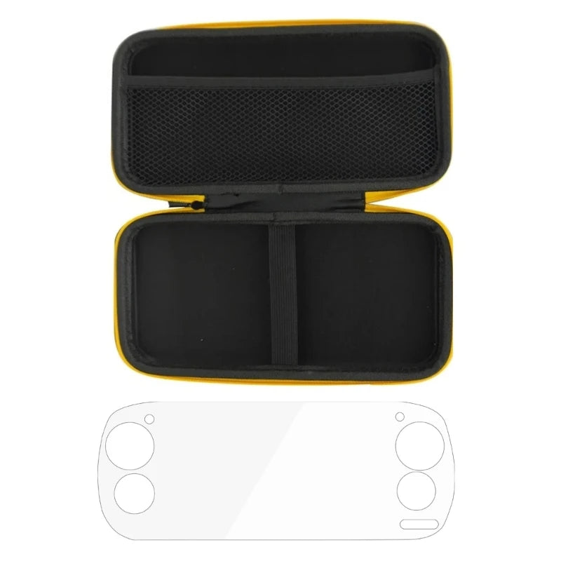 Large Capacity Storage Box Clear Tempered Film for Retroid Pocket 5 Gaming Console Pouch Carrying Bag Shockproof Protective Case