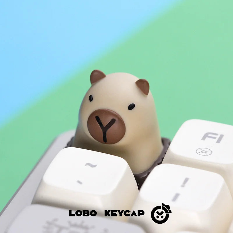 Lobo Capybara Keycaps Hand-made Resin Keycap Mechanical Keyboard Keycaps Cute Customized Gaming Accessories Decoration Gifts