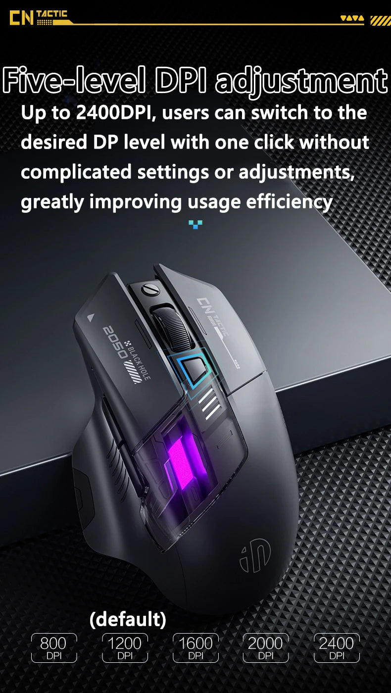 Inphic A9 Explorer Wireless Gaming Mouse 500mA Battery Level Display Rechargeable Silent Bluetooth Office Mouse For PC Laptop