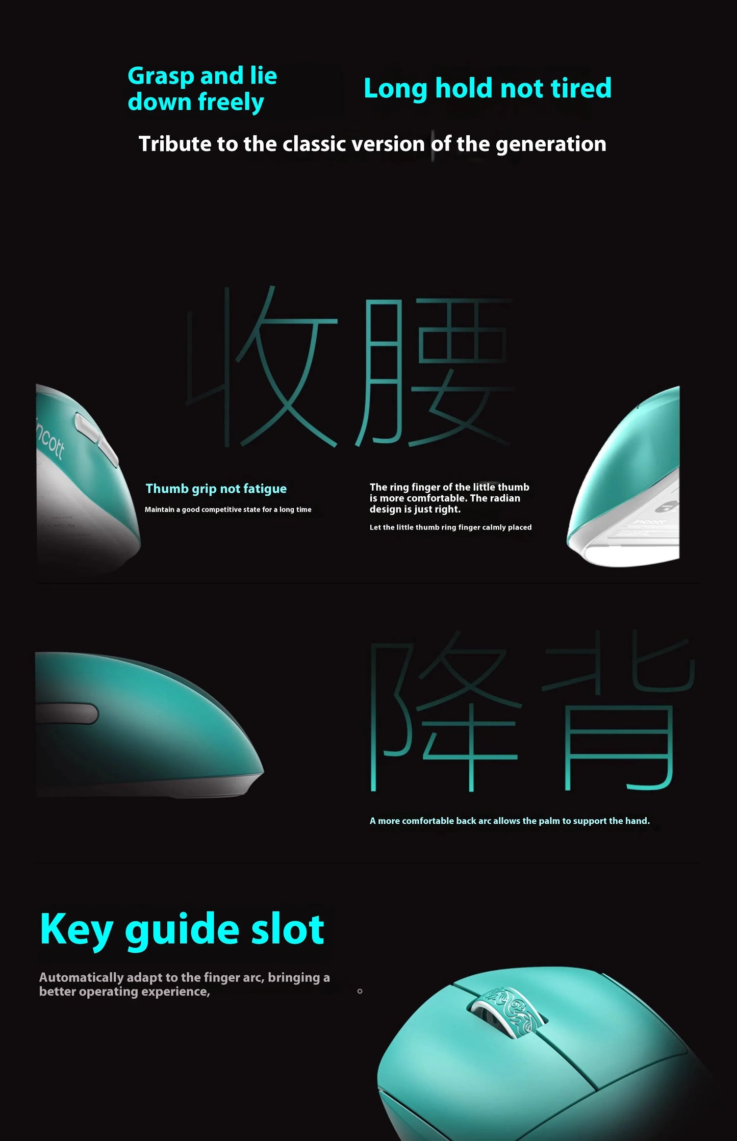 Incott G23 V2 Gaming Mouse 47g Lightweight PAW3395 Wireless 3-mode 8000Hz Polling Rate Ultra Low Latency E-sports Custom Mice