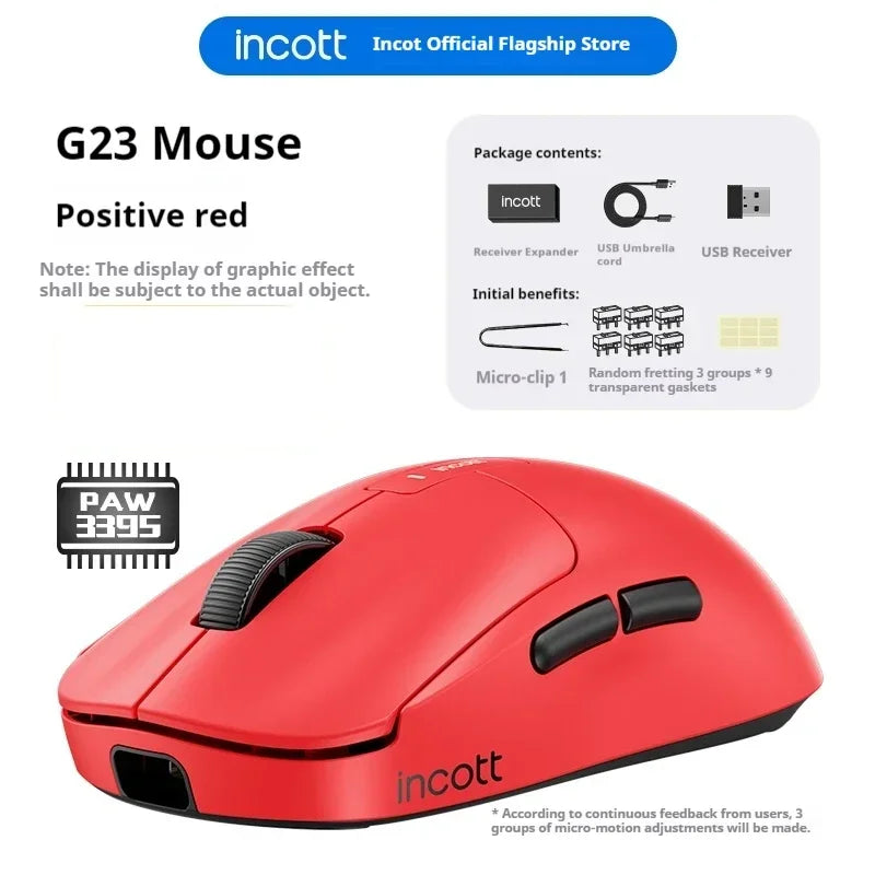 Incott G23 Pro Paw3950 Sensor Hot Swap Fast Charge Wireless Mouse 8k Dual Mode Gaming Mouse Ergonomics Pc Gamer Accessories Gift
