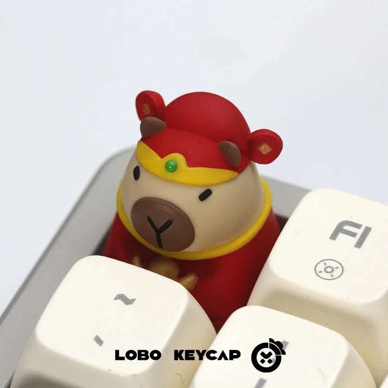Lobo Capybara Keycaps Hand-made Resin Keycap Mechanical Keyboard Keycaps Cute Customized Gaming Accessories Decoration Gifts