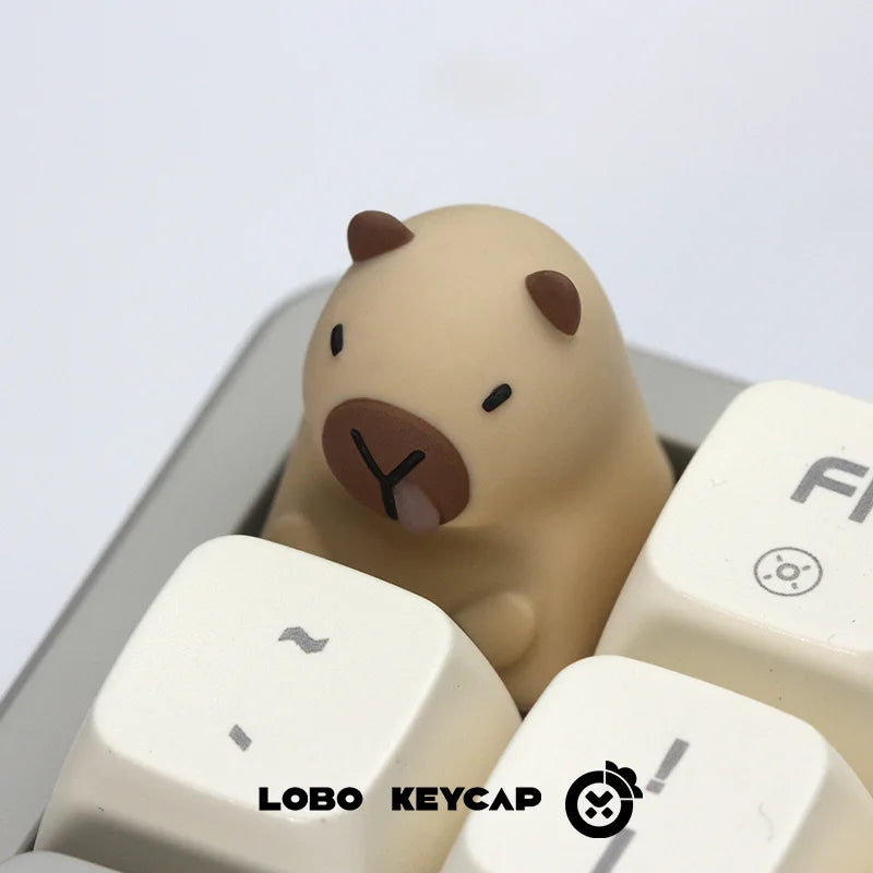 Lobo Capybara Keycaps Hand-made Resin Keycap Mechanical Keyboard Keycaps Cute Customized Gaming Accessories Decoration Gifts
