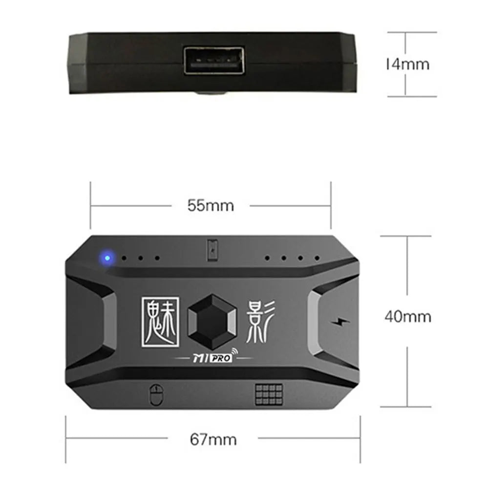 M1 Pro Keyboard Mouse Converter Portable Mobile Game Keyboard and Mouse Adapter BT5.0 Support for Tablet/Laptop/Mobile