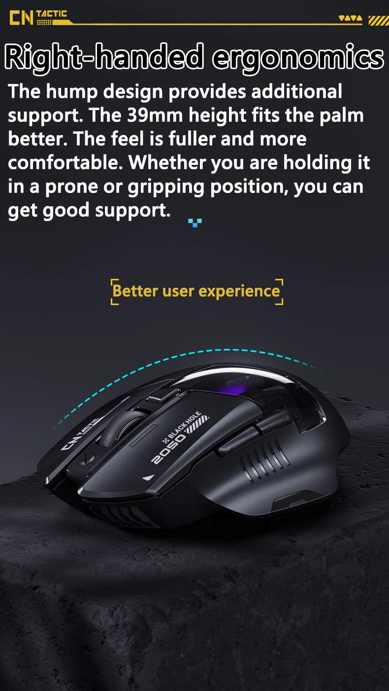 Inphic A9 Explorer Wireless Gaming Mouse 500mA Battery Level Display Rechargeable Silent Bluetooth Office Mouse For PC Laptop