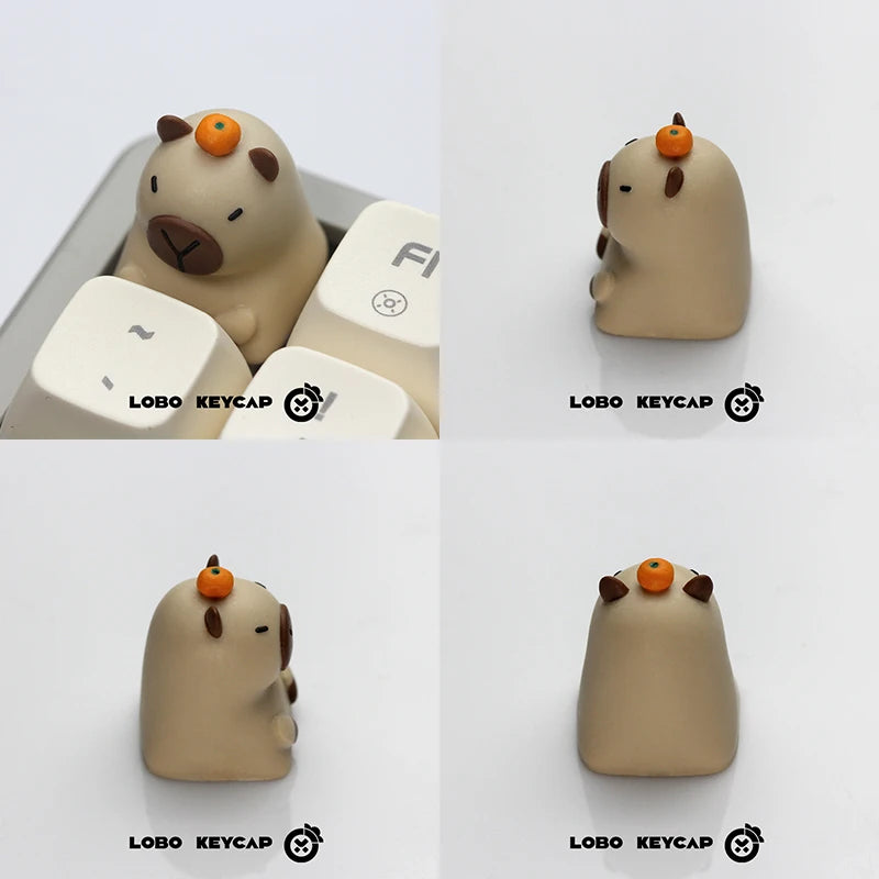 Lobo Capybara Keycaps Hand-made Resin Keycap Mechanical Keyboard Keycaps Cute Customized Gaming Accessories Decoration Gifts