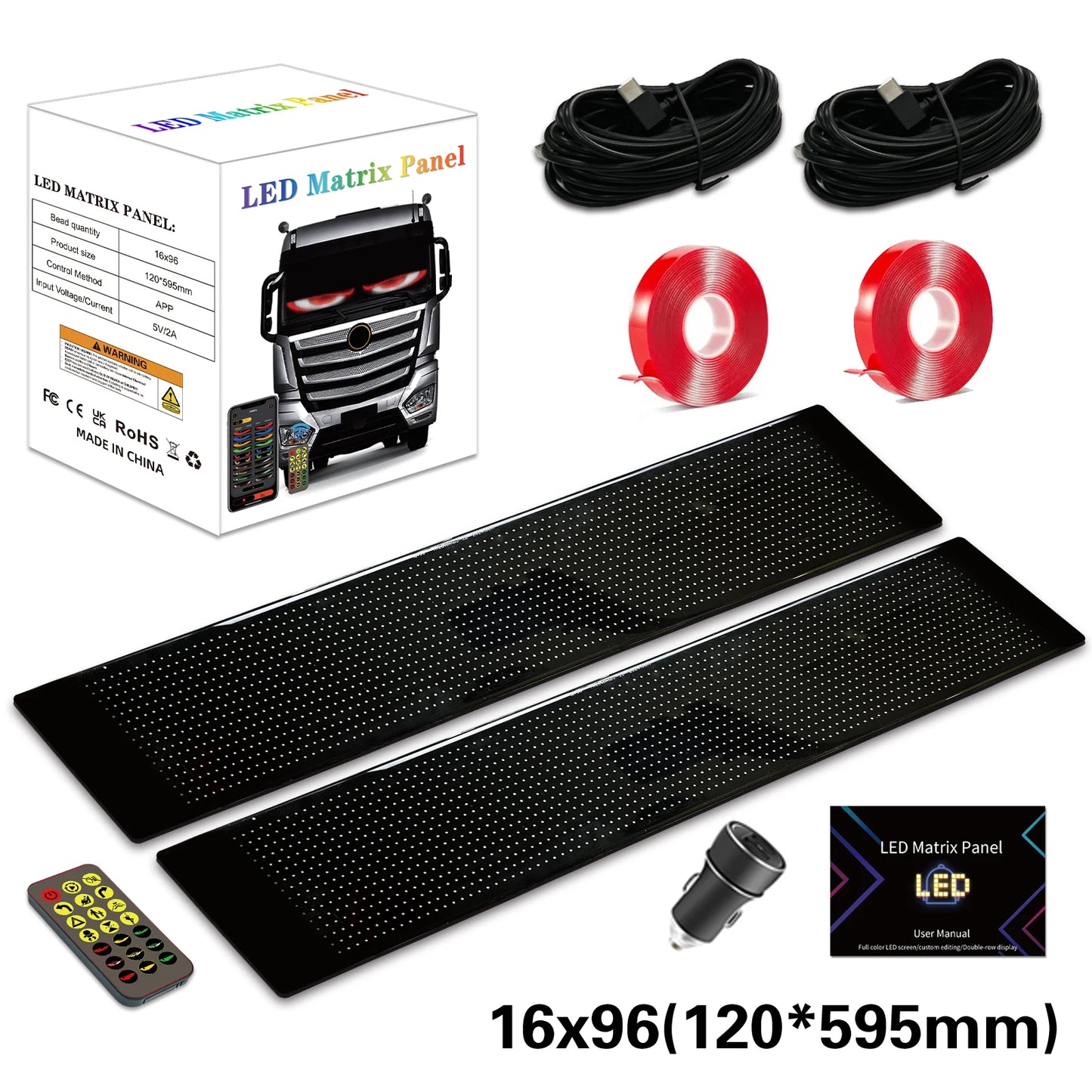 LED Sign Matrix Pixel Panel Scrolling Bright Led Eyes For Truck Signboard Flexible USB LED Car Sign Bluetooth App DIY Control