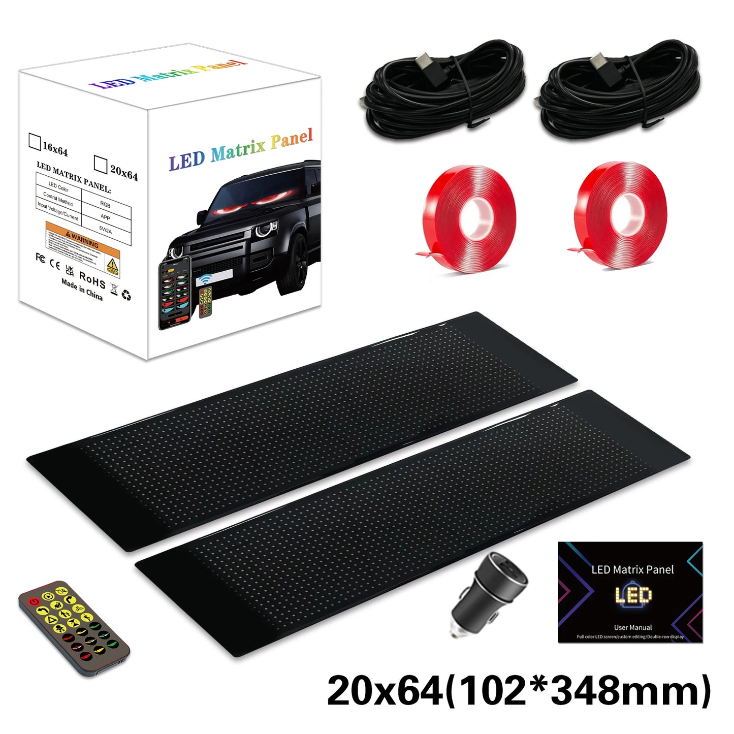 LED Sign Matrix Pixel Panel Scrolling Bright Led Eyes For Truck Signboard Flexible USB LED Car Sign Bluetooth App DIY Control