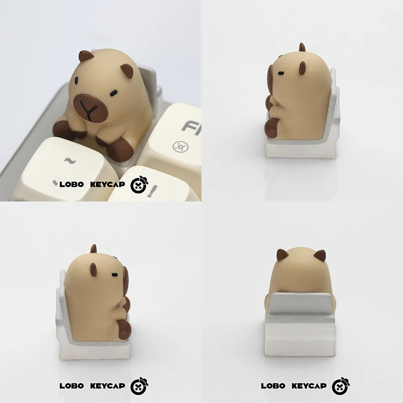 Lobo Capybara Keycaps Hand-made Resin Keycap Mechanical Keyboard Keycaps Cute Customized Gaming Accessories Decoration Gifts